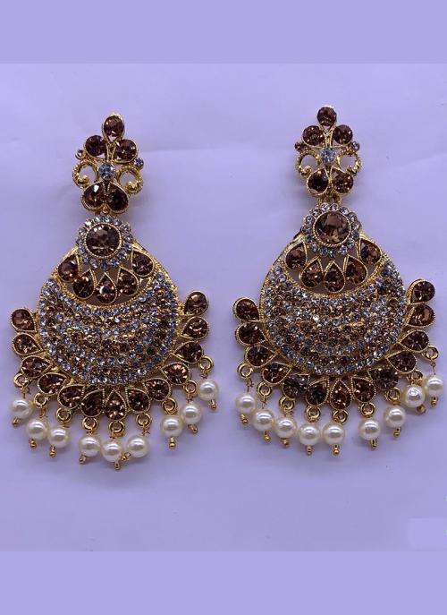 Copper Stone Studded Fancy Earrings